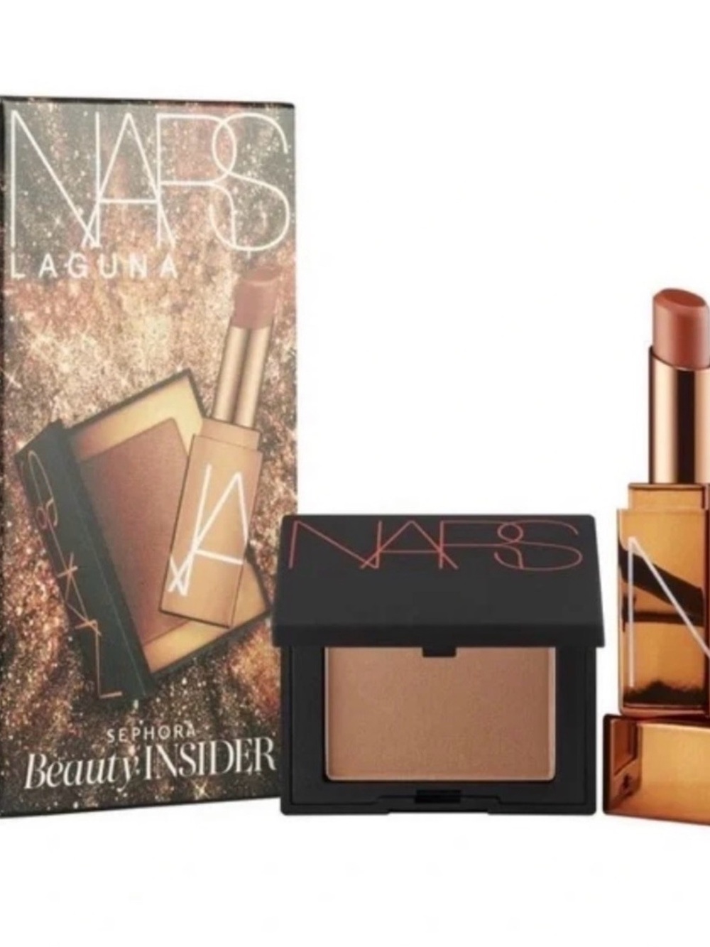 NARS Laguna Bronzer & Lipstick Set — Warm Brown new in box